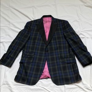 Lily Pulitzer Black Watch Plaid Tuxedo Jacket.